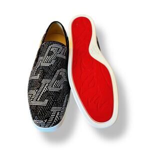 Christian Louboutin Rollerboat Studded Strass Pik Boat Shoes Size 40.5 7.5